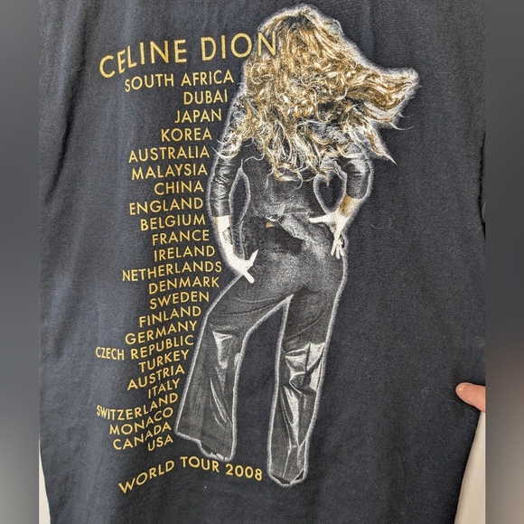 CELINE DION World Tour 2008 Fruit Of The Loom Size Small Unisex 100% Cotton - Picture 6 of 8